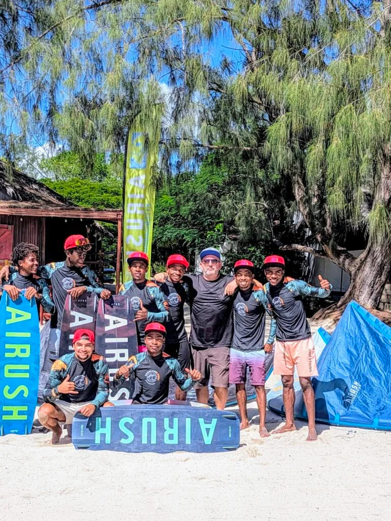 Kitesurfing coaching session at Sakalava Lodge