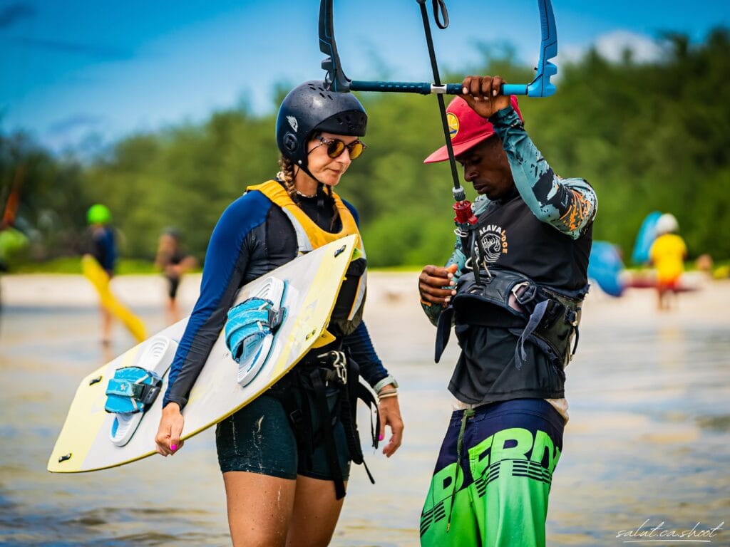 Session de coaching kitesurf au Sakalava Lodge